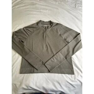 Men's Gray Textured Quarter-Zip Sweater